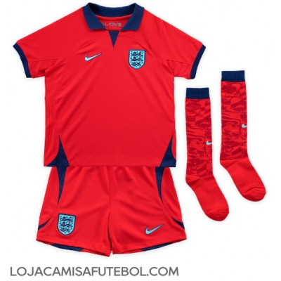 Camisa de Futebol Inglaterra Mason Mount #19 Equipamento Secundário Infantil Mundo 2022 Manga Curta (+ Calças curtas)